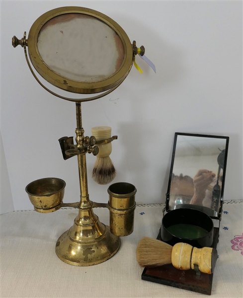 2 Gentlemans Dresser / Shaving Mirrors - Shaving Mirror Measures 16 1/2" Tall and Folding Mirror Measures 2 1/2" tall 6" by 4" 