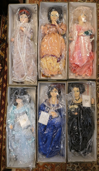 6 American Tradition Series Dolls by Brinns - in Original Boxes and Packaging - Each Doll Measures 17" tall 
