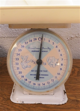American Family Nursery Scale and Coca Cola Bear - Scales Measure 9 1/2 Tall 