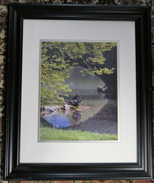 "Central Park Turtle Pond" Photograph By Sandra D. Weeks - Photographer - Signed - Framed and Double Matted - Frame Measures 23 1/2" by 19 1/2"