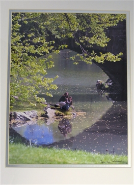 Central Park Turtle Pond Photograph By Sandra D. Weeks - Photographer - Signed - Framed and Double Matted - Frame Measures 23 1/2 by 19 1/2