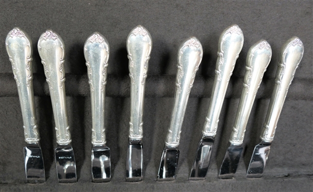 32 Pieces of Lunt Modern Victorian Sterling Silver Flatware - Including Dinner Knives, Forks, Teaspoons, and 3 Table/Serving Spoons