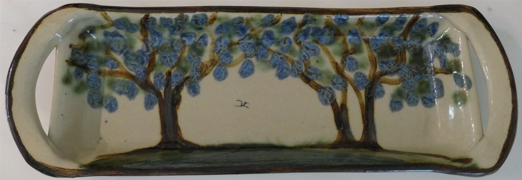 Janet Resnik Art Pottery Tray - Measures 17 1/2" by 6" 