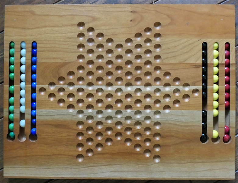 Wood Chinese Checkers Board with Grooves for Pieces - Measures 12" by 16" 