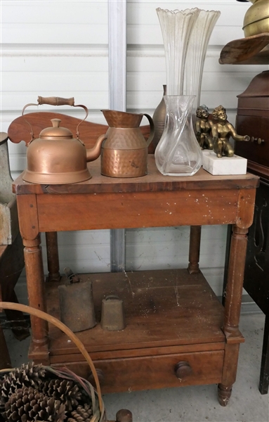 Wood Washstand with Backsplash