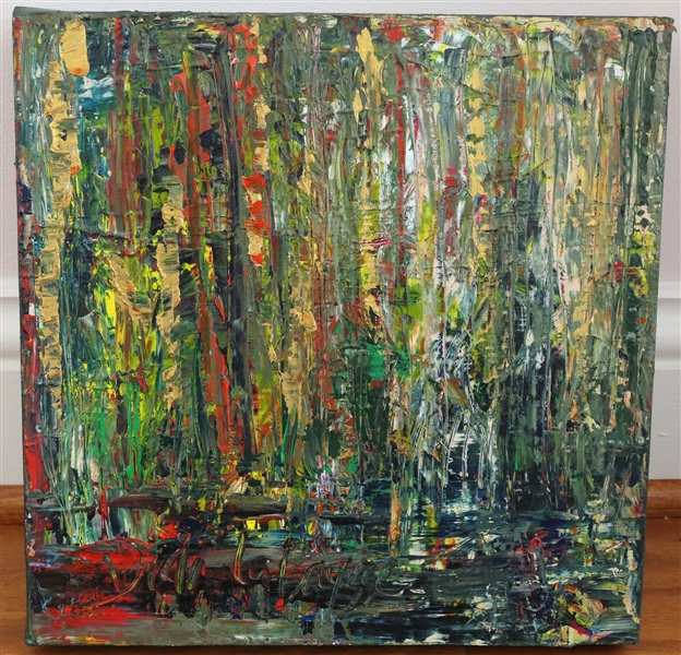 Didi La Baysse Original Abstract Oil on Canvas Painting - Measuring 12" by 12"