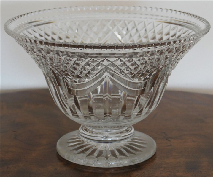 Heavy Crystal Footed  Center Piece Bowl Measuring - 6 1/2" Tall 10" Across