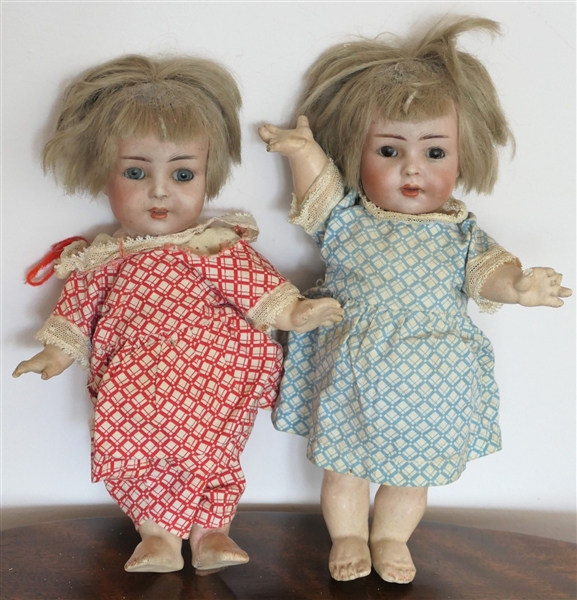 2 Salmon & Halbig German Porcelain Dolls - Both Number 126 - Sleep Eyes - Both Have Some Damage to Hands and Feet - Each Doll Measures 9" Tall 