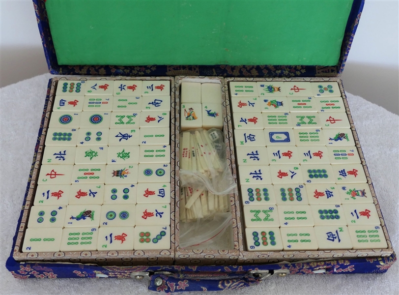Mahjong Game Set in Fitted Box with Fabric Covering 
