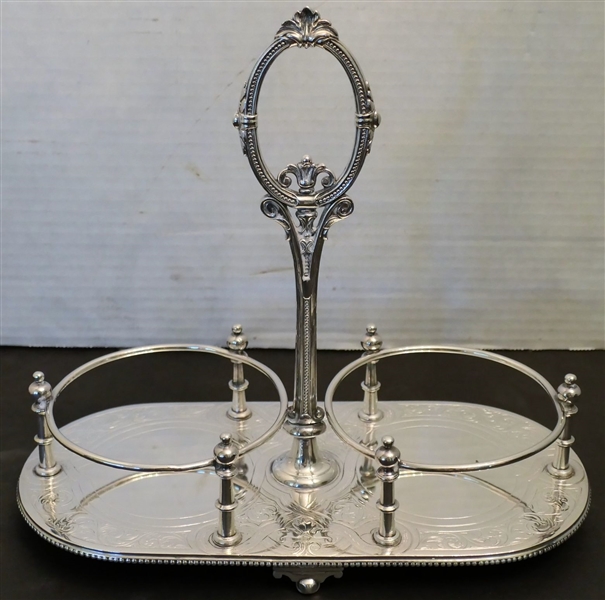 Fine Silverplate Double Wine Caddy 