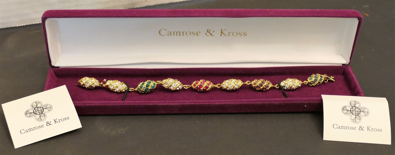 Camrose & Kross - Jackie Kennedy Reproduction Egg Bracelet - Measures 8" Long - In Original Box with Papers