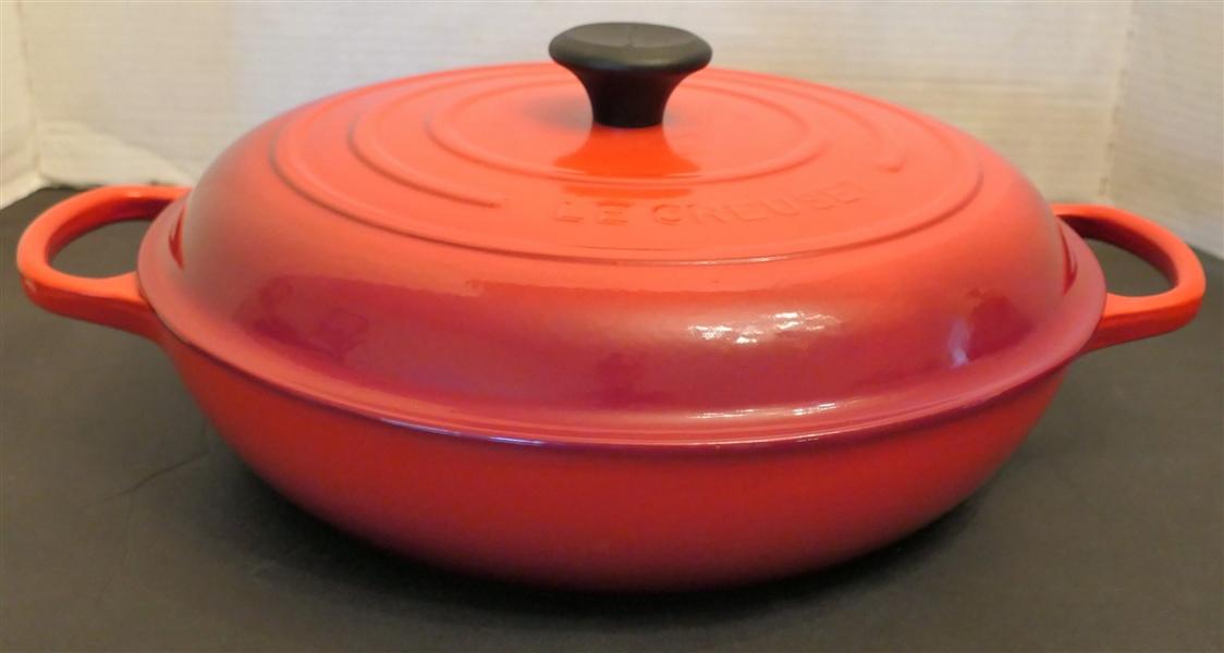 Le Creuset #32 Enameled Cast Iron Brasier - Cerise Color - Like New