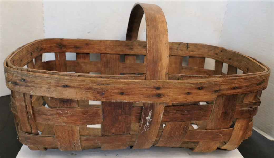 Large Wood Gathering Basket - Measures 8" tall 21 1/2" by 15" 