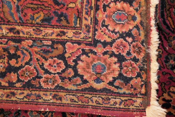Machine Made Kirman Wool Rug - Measures - 8'9 by 5'8 1/2 - Needs Cleaning - Shows Some Signs of Wear 