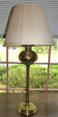 Brass Banquet Lamp - Measures 25 1/2 to bulb