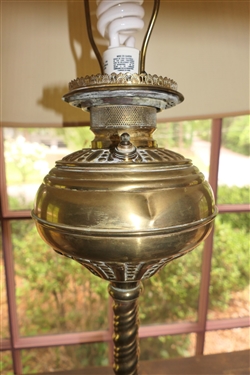 Brass Banquet Lamp - Measures 25 1/2 to bulb