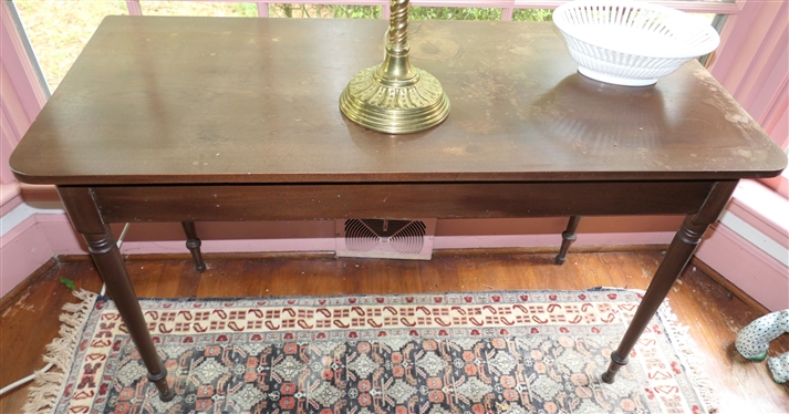 Sheraton Oak Table with 1 Board Top - Wide Single Board -Some Sun Fading and Water Spots - See Photos  -Table Measures 29 tall 41 by 24 1/2 