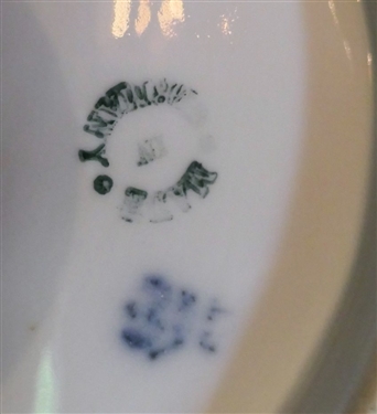 Collection of Hand Painted and Other China including 2 Bavaria Plates with Roses, Germany Double Sided Basket, and Pink Jasperware Dish with Chariot -Basket Measures 14 by 10 1/2  