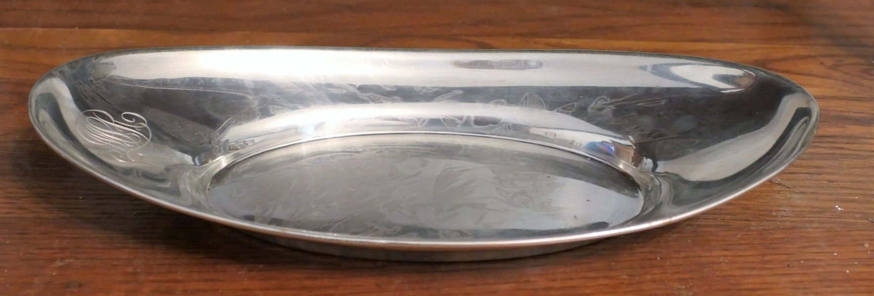 Gorham Sterling Silver Oval Dish - Number 4463 - Monogrammed - Measuring 12" by 6" 