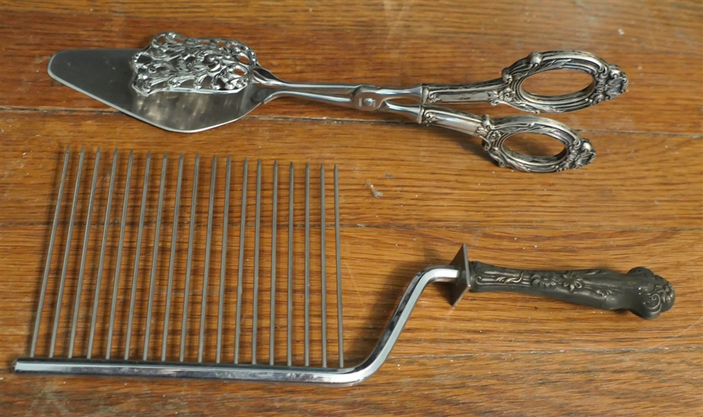 Sterling Silver Handled Cake Comb and Pastry Server