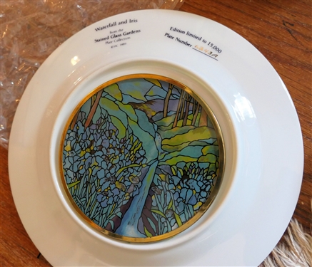 Group of Collectors Plates including 2 - The Hamilton Collection Stained Glass Plates and 3 Woodmere China White House China Collection Limited Edition Plates 