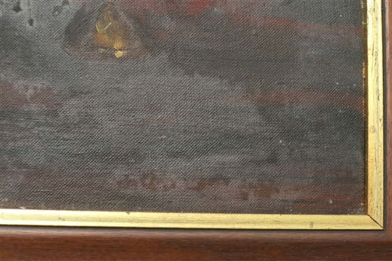 Still Life Oil on Board Painting of Corn in Walnut Shadow Box Frame - Frame Measures - 20 by 24 