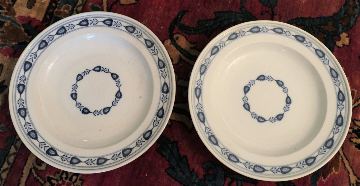 2 - Meissen Blue and White Soup Bowls - Measuring 9 1/2" Across