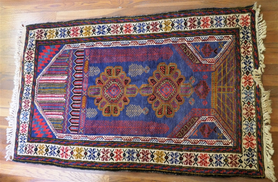 Hand Knotted Persian / Oriental Rug - Vibrant Colors - Measures 58" by 35" 