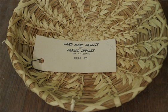 4 - Hand Made Baskets by Papago Indians of Arizona - Made From The Yucca Plant - Largest Measures 4 Tall 7 Across