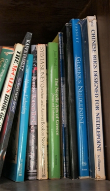 Large Collection of Books on Needlework, Quilts, Needlepoint, and Needle Arts