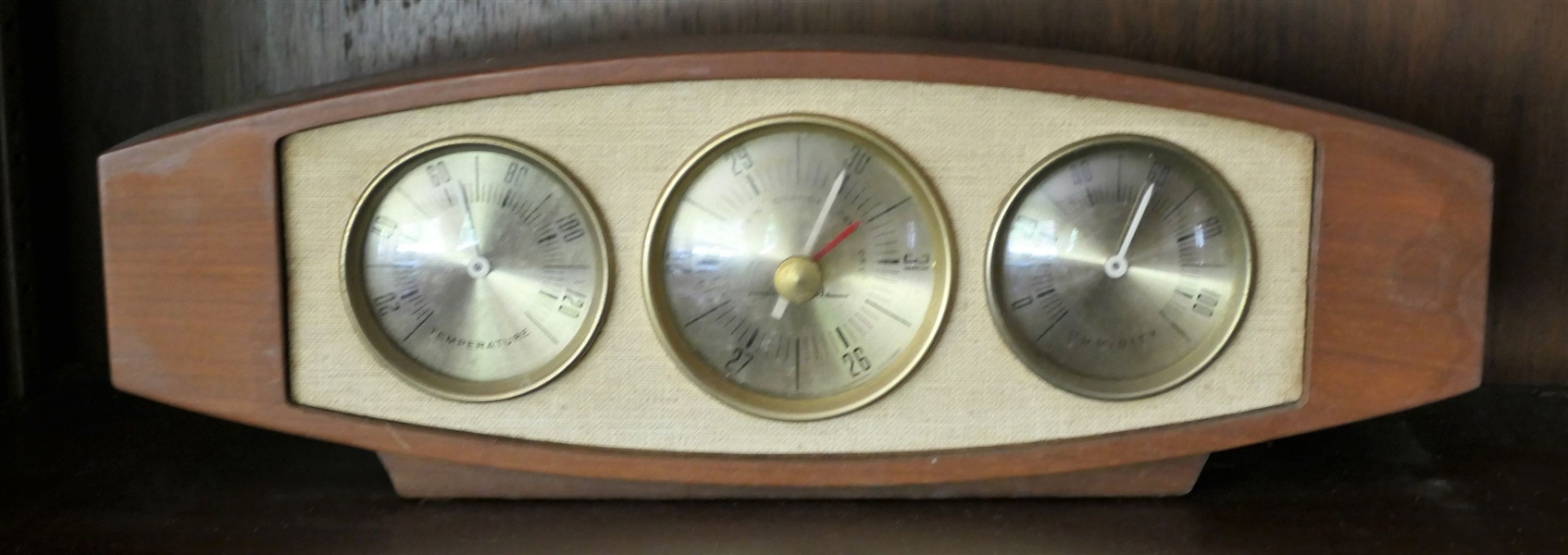 Mid Century Airguide Barometer - Temp, Weather, and Humidify - Measures 4 1/2" by 13"