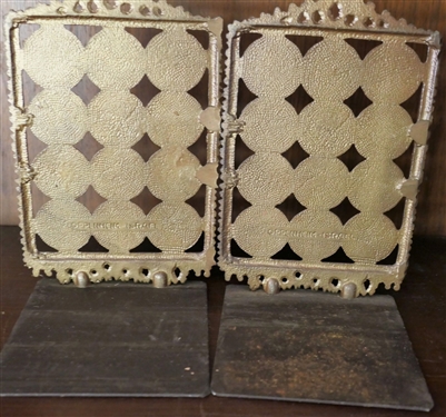 Pair of Oppenheim Israel Enameled Zodiac Book Ends - Measuring 7 Tall 5 Across