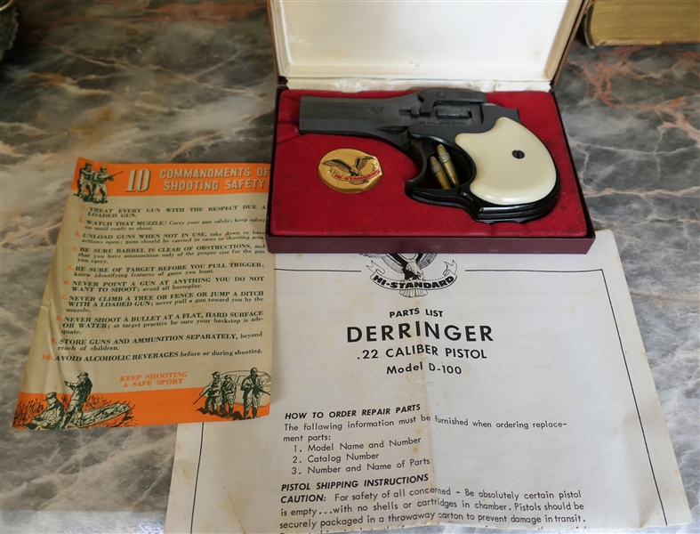 Hi- Standard Model D-100 .22 Caliber Derringer -In Original Fitted Box with Papers - Serial # 1335524 