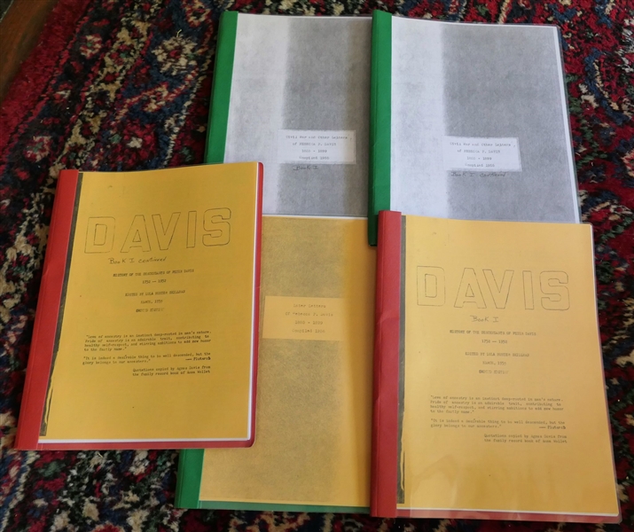 "Civil War and Other Letters of Rebecca P. Davis 1855-1899" Compiled 1955 - Book - 3 Paperbound Booklets and "Davis - History of the Descendants of Peter Davis 1752-1952" Edited by Lula Hunter...