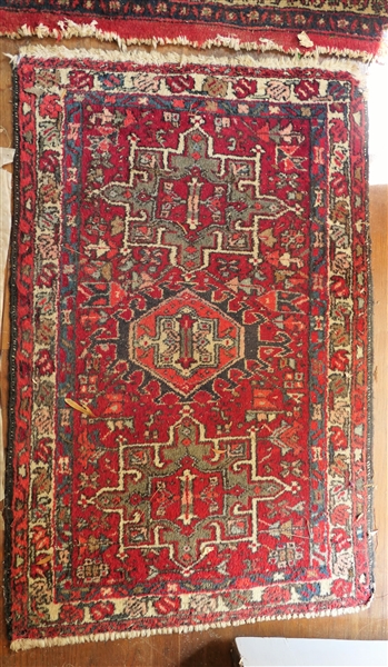 Hand Made Oriental / Persian Rug - Measures 46" by 29 1/2"