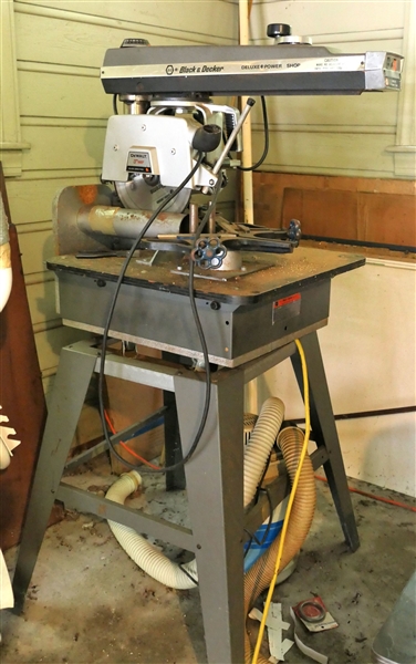 Black & Decker Deluxe Power Shop Radial Arm Saw - DeWalt 3" Cut Saw - On Stand with Dust Collector 