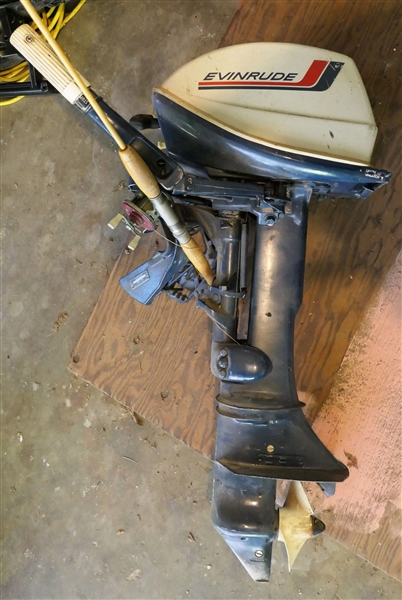 Evinrude Fisherman - 6 Horse Power Boat Motor With TruTemper Oceancity Rod and Reel 