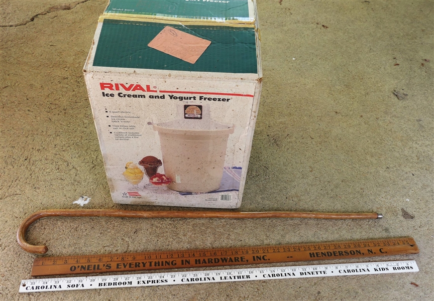 Rival Ice Cream Freezer in Original Box, ONeils Everything Hardware - Henderson, NC Yard Stick and Carolina Furniture Yard Stick 