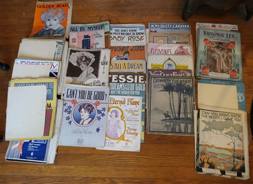Stacks and Stacks of 1920's and 1930's  Sheet Music - Great Condition - Great Graphics on Covers