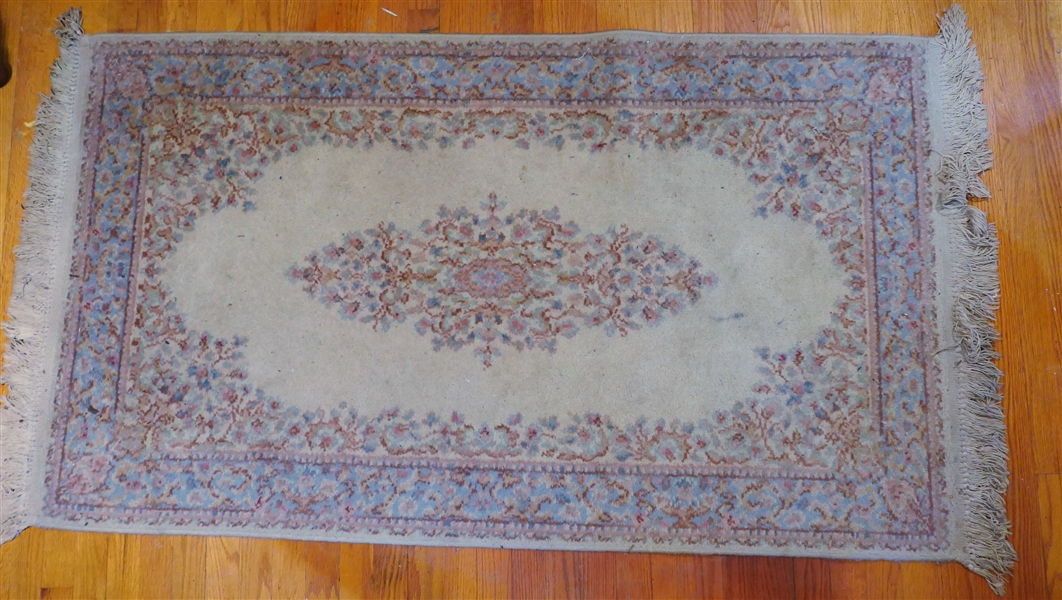 Karastan Rug -Cream Background - Needs Cleaning - Measures 52" by 3