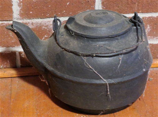 Cast Iron Kettle - Marked S8 on Bottom - 8 On Top  - Measures 7 Tall - 12 Across