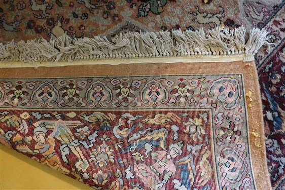 Machine Made Wool Rug - Persian Hunting Scene  - Measures 12'3 by 8'7 - Needs Cleaning 