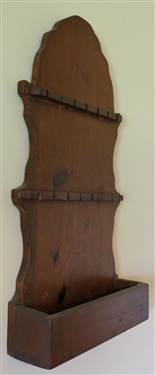 Pine Spoon Rack with Tray At Bottom -Measures 28 Long by 14 1/2 Across