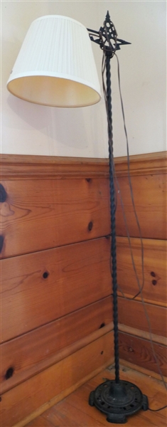 Twisted Iron Floor Lamp Measuring 56 1/2" Tall 
