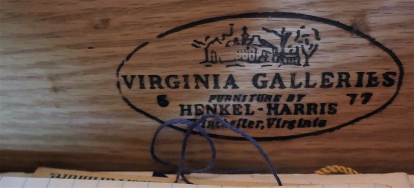 Mahogany Henkel Harris - Virginia Galleries - End table - 1 Dovetailed Drawer - Measures - 26 Tall 22 1/2 by 17 