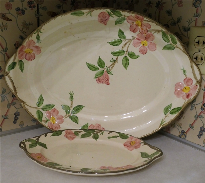 2 Franciscan Desert Rose Platters - Largest Measuring 19 1/4" across Smaller 12 1/2" 