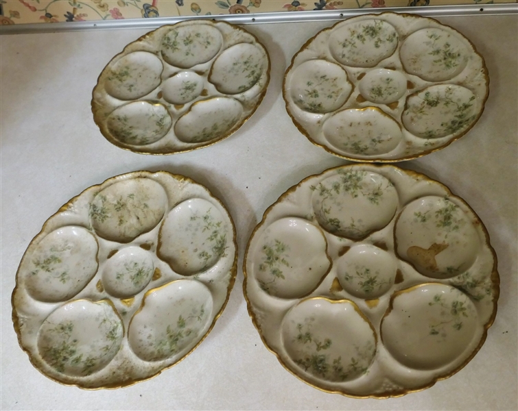 4 - Theodore Haviland Limoges France Oyster Plates - each Plate Measures 8 1/2" Across - Dirty From Storage 