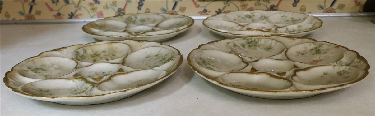 4 - Theodore Haviland Limoges France Oyster Plates - each Plate Measures 8 1/2 Across - Dirty From Storage 