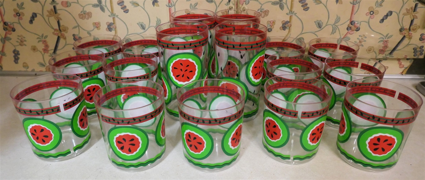 17 Watermelon Acrylic Tumblers - 13- 4" and 4- 6" 