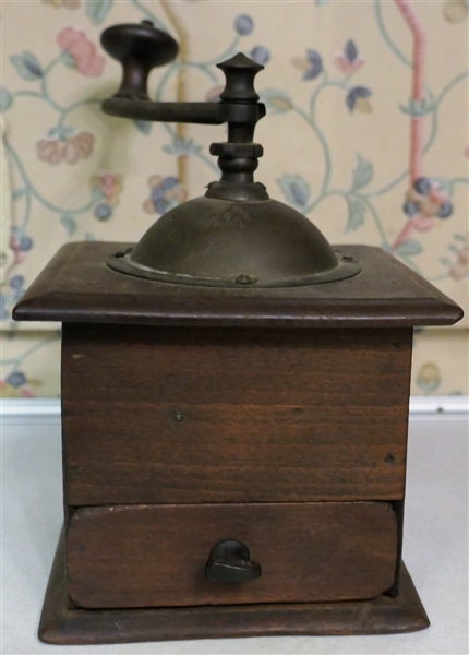 Peugeot Frerel - French Coffee Grinder / Mill  - Signed on Top - Measures 4 1/4" Tall 5" by 5" - Not including handle 